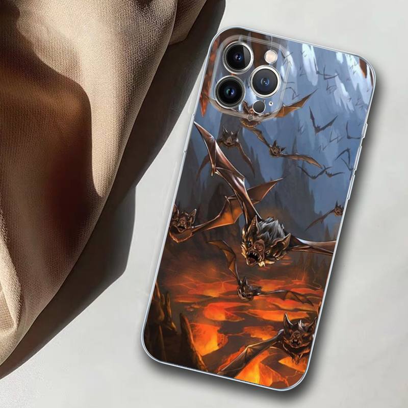 Goth Vampire Bat Phone Case For iPhone 14 13 12 11 Pro Max XS X XR SE 2020 6 7 8 Plus Mini Transparent Shell
