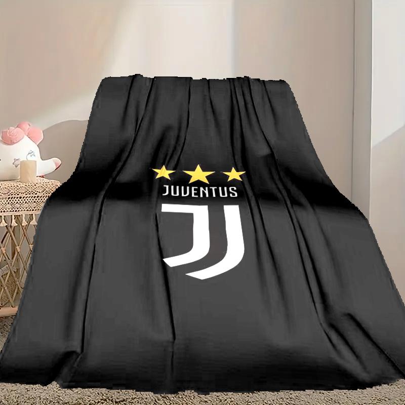 1 Stück Juventus Fußballclub Decke, Zuhause Bedruckte Überwurfdecke - Weiche Decke Geschenk für Familie, Waschbare Sofa Bettdecke