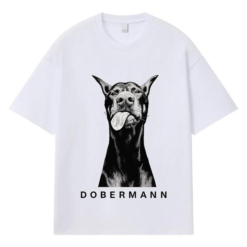 2026 Doberman Printed Graphic Streetwear Y2k Harajuku Men Women Clothes 100% Cotton T Shirt Casual Oversized Summer Men T-shirt