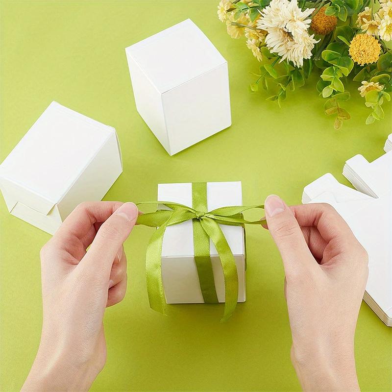 WTEMPO Birthday Wedding Foldable White Paper Gift Boxes Small Rectangle Presents Packaging Boxes Ideal for Storing and Gifting Delicate Items