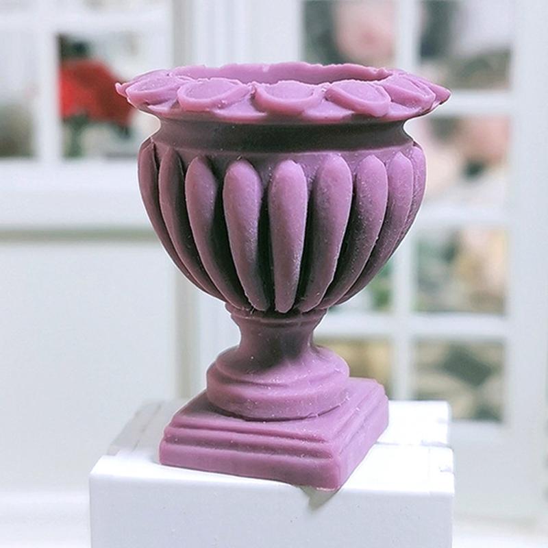 1:12 Vaso da Fiori Miniatura per Casa delle Bambole Colonna Romana Mini Colonna di Fiori Vasi da Fiori Giardino Esterno Piante in Vaso Modello Decor Giocattolo