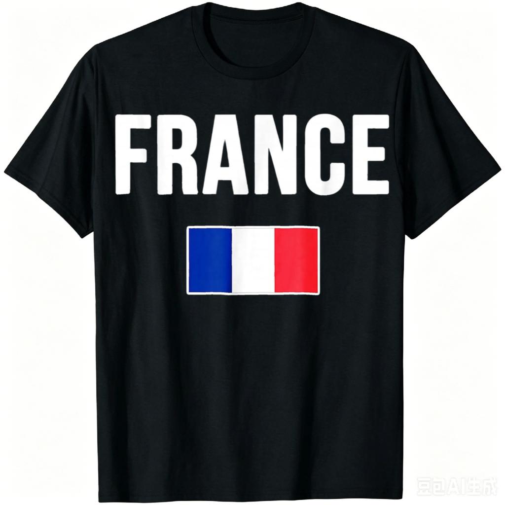 France French Flag T-Shirt Unisex Streetwear Tops Casual Cotton Women Mens Tops Camiseta Stree