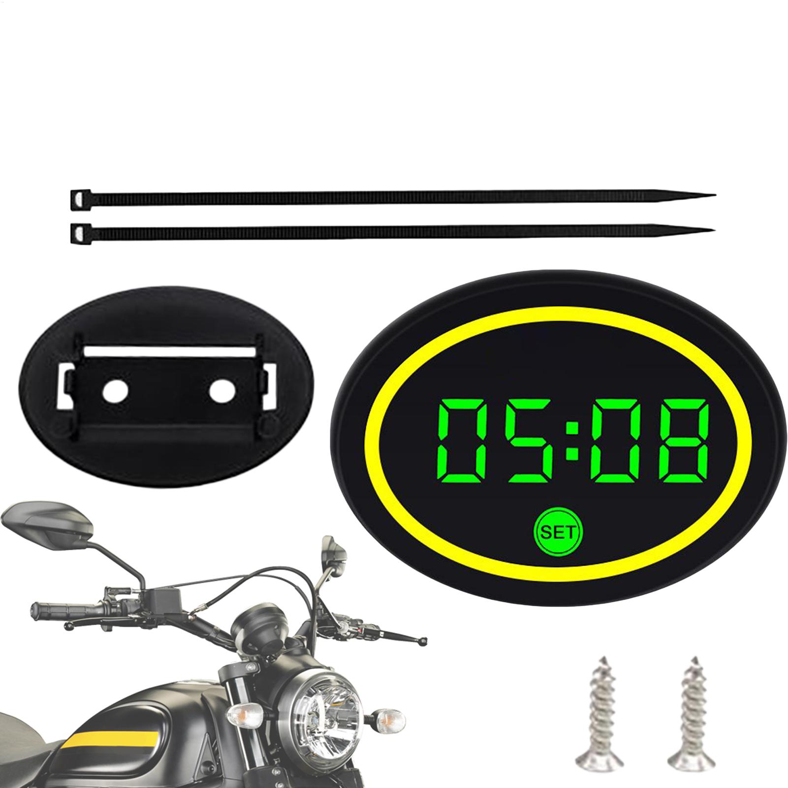 Mini Motorcycle Clock Real-Time Monitoring Motorbike Voltage Temperature Meter For Women Teens Cycling Enthusiasts Commuting blu