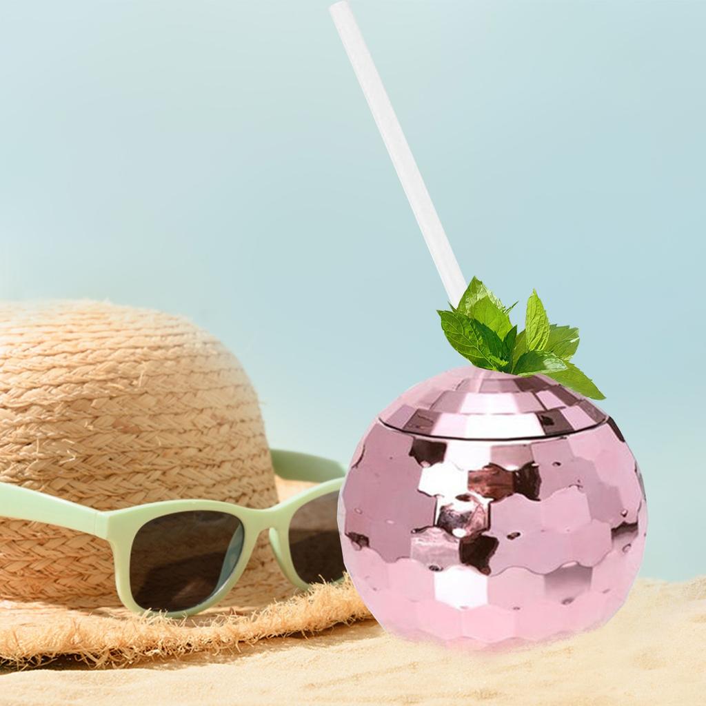 Disco Flash Ball Cup Electroplating Ball Cup Ball Straw Plastic Water Cup Wine Glass