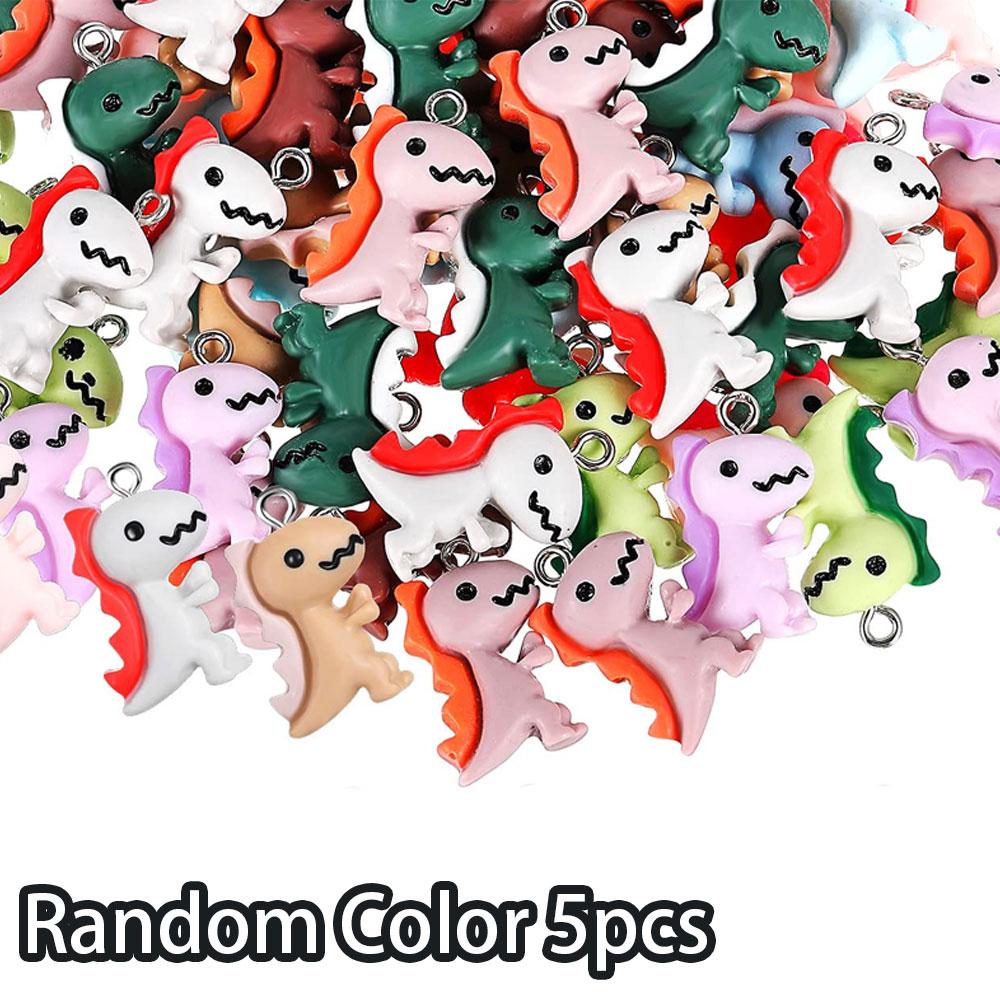 5/10/20pcs Random Mixed Fun Creative Dinosaur Pendant Pendant Resin Bracelet Necklace Earrings Keychain