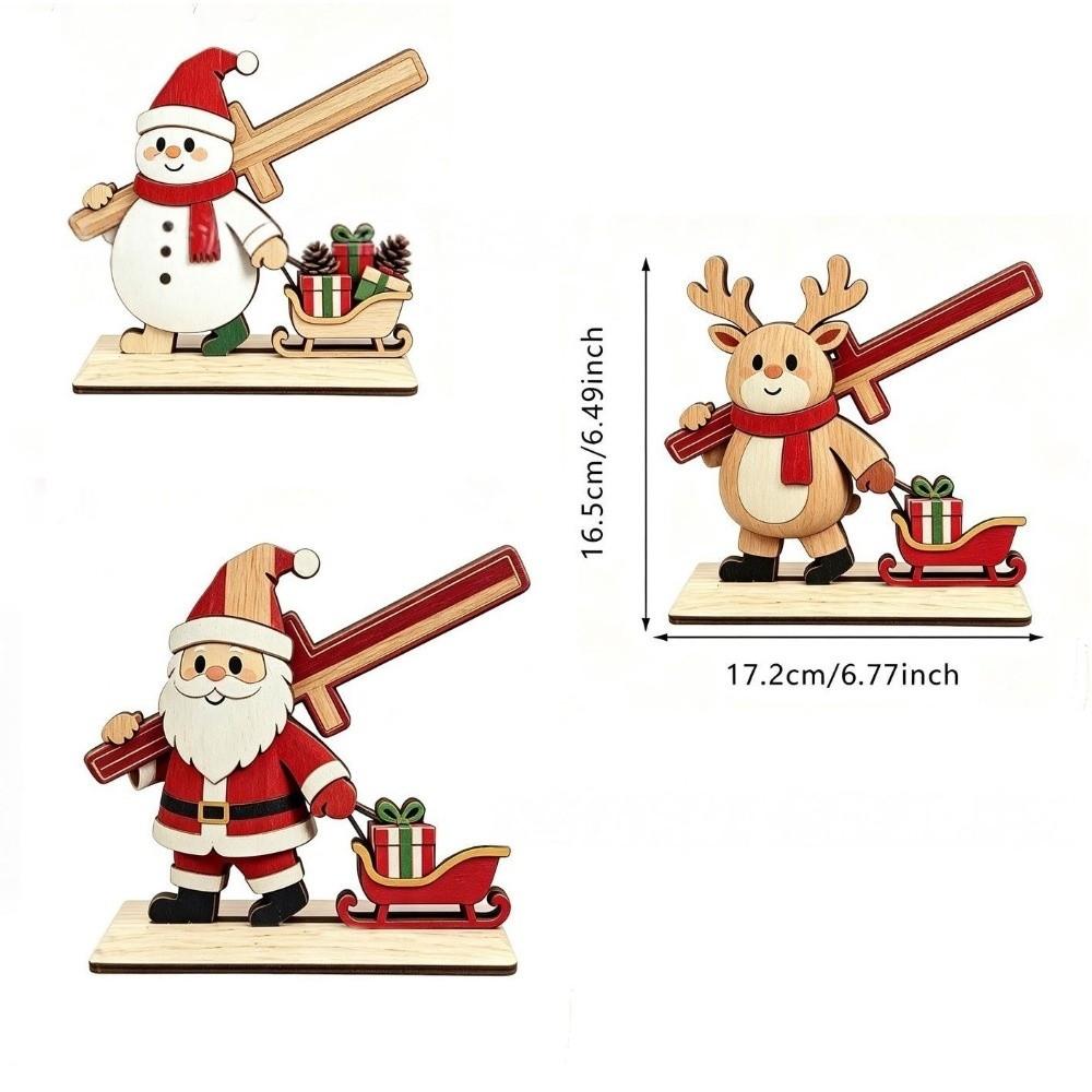 Cute Christmas Paper Towel Holder Wooden Cartoon Elk Snowman Tissue Holder Desktop Storage Desktop Storage Rack Bathroom Use