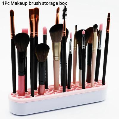 Caja de almacenamiento de cosméticos de silicona, soporte para almacenamiento de lápiz de labios, lápiz de cejas, pinceles de maquillaje, portalápices de inserción libre, batería, caja de almacenamiento de escritorio