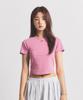 NEALIZE Round Semi Crop T-Shirt Pink
