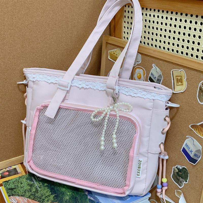 Japanese Ins New High-value, Fresh, Sweet and Transparent Pain Bag, Girl Light and Large-capacity Tote Bag