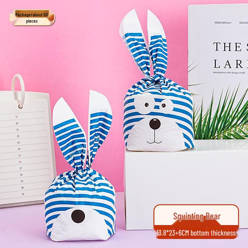 2025 Cartoon Rabbit Ear Plastic Bags for Snacks & Baking - Gift Set of 50