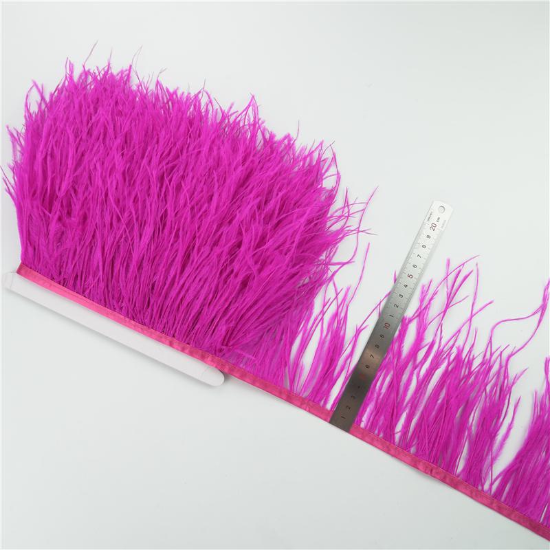 1Meter/Lot 10-15Cm Ostrich Feather Fringe Trim For Crafts Plumas Ribbon For Needlework And Handicrafts Feather Dress Accessories