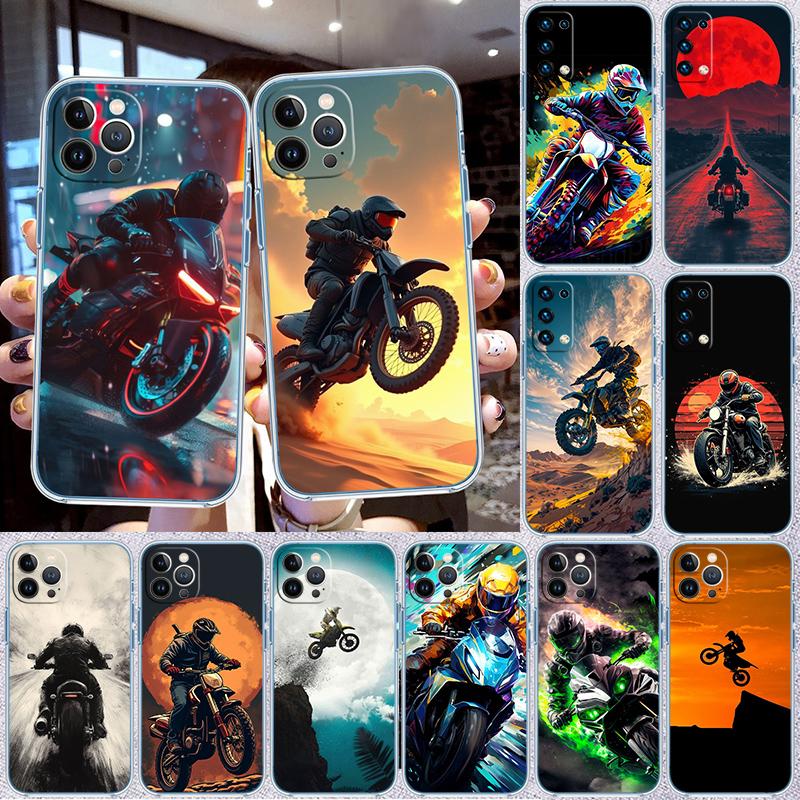 RA18 Motorcycle Racing Transparent Phone Case for Motorola Moto Edge 20 30 40 50 S30 Fusion Ultra Pro Neo Lite + G200 G23