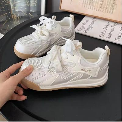 2025 Spring and Summer Thick-soled Retro German Training Shoes Women's Shoes New Breathable Mesh Forrest Gump Shoes Sports and Leisure Board Shoes