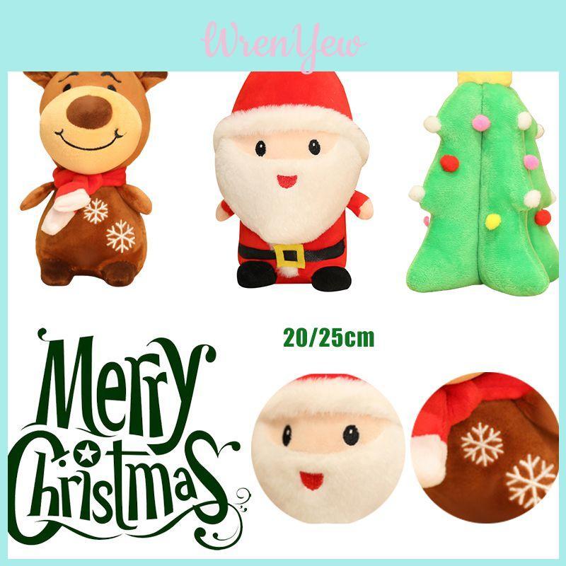Cuddly Xmas Gift For All Ages Santa Claus Deer Plush Toy Soft Stuffed Dolls