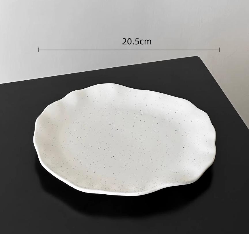 

BRIrregular Lotus Leaf Ceramic Dessert Plate Porcelain Plate Western Tableware Cake Tray Dishes and Plates Dinner PlatesEY