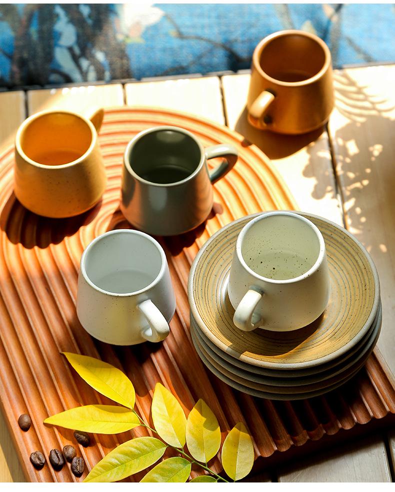 Exquisite Japanese Ceramic Espresso Cup and Saucer Set, 90ml Capacity