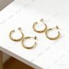 Elegant Gold Stainless Steel Earrings with Versatile Backs - Trendy High-End Jewelry