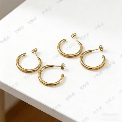 Elegant Gold Stainless Steel Earrings with Versatile Backs - Trendy High-End Jewelry