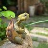 Turtle Statues For Garden Fishing Turtle Resin Sculpture For Outdoor Miniature Animal Tortoise Statue For Yard Backyard Garden