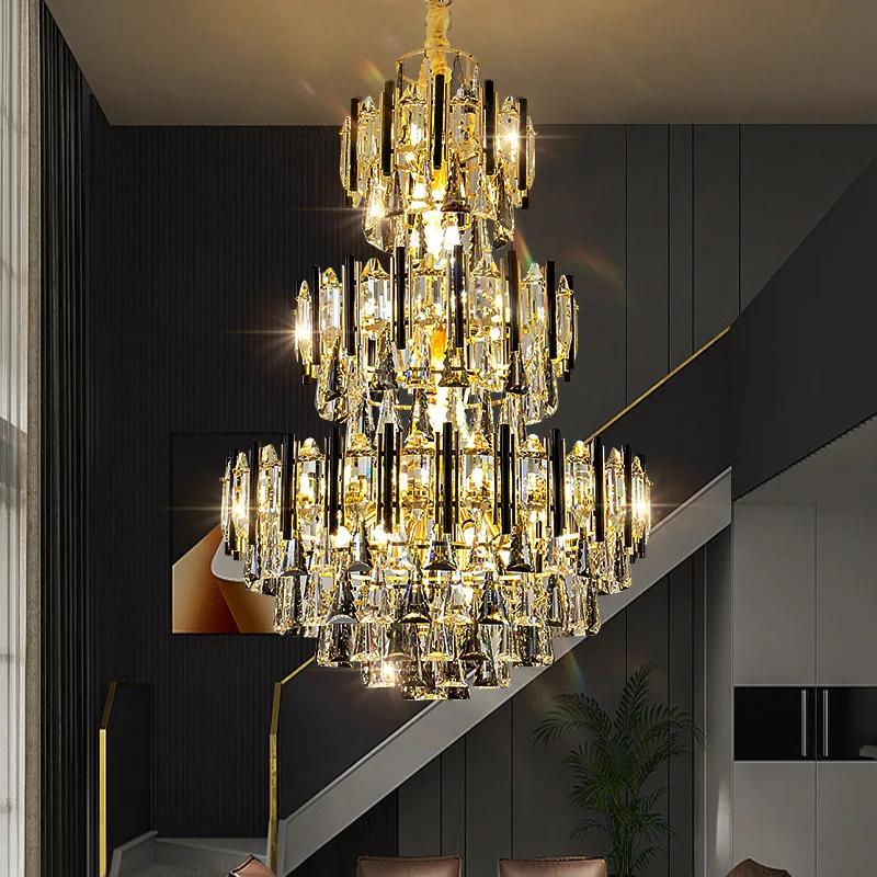 High-end Winery Chandelier Club Headlights Villa Living Room Lights Hotel Luxury Crystal Lights Project Decorative Lights