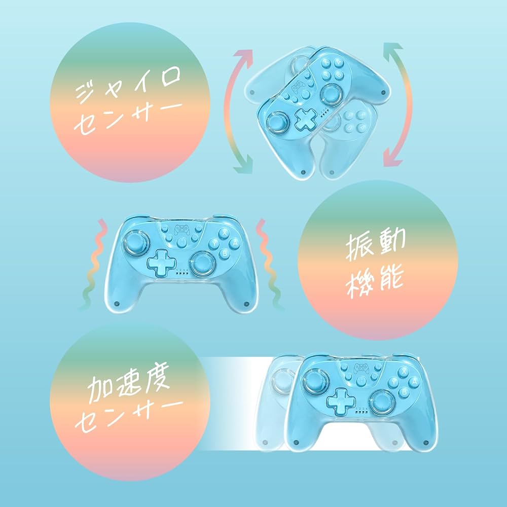 Allone Colorful Controller for Switch 2, Blue, 15.5 x 6 x 10.5 cm, Compatible with Switch 2/Switch/Switch Lite/OLED, Wired and Wireless Connection, St