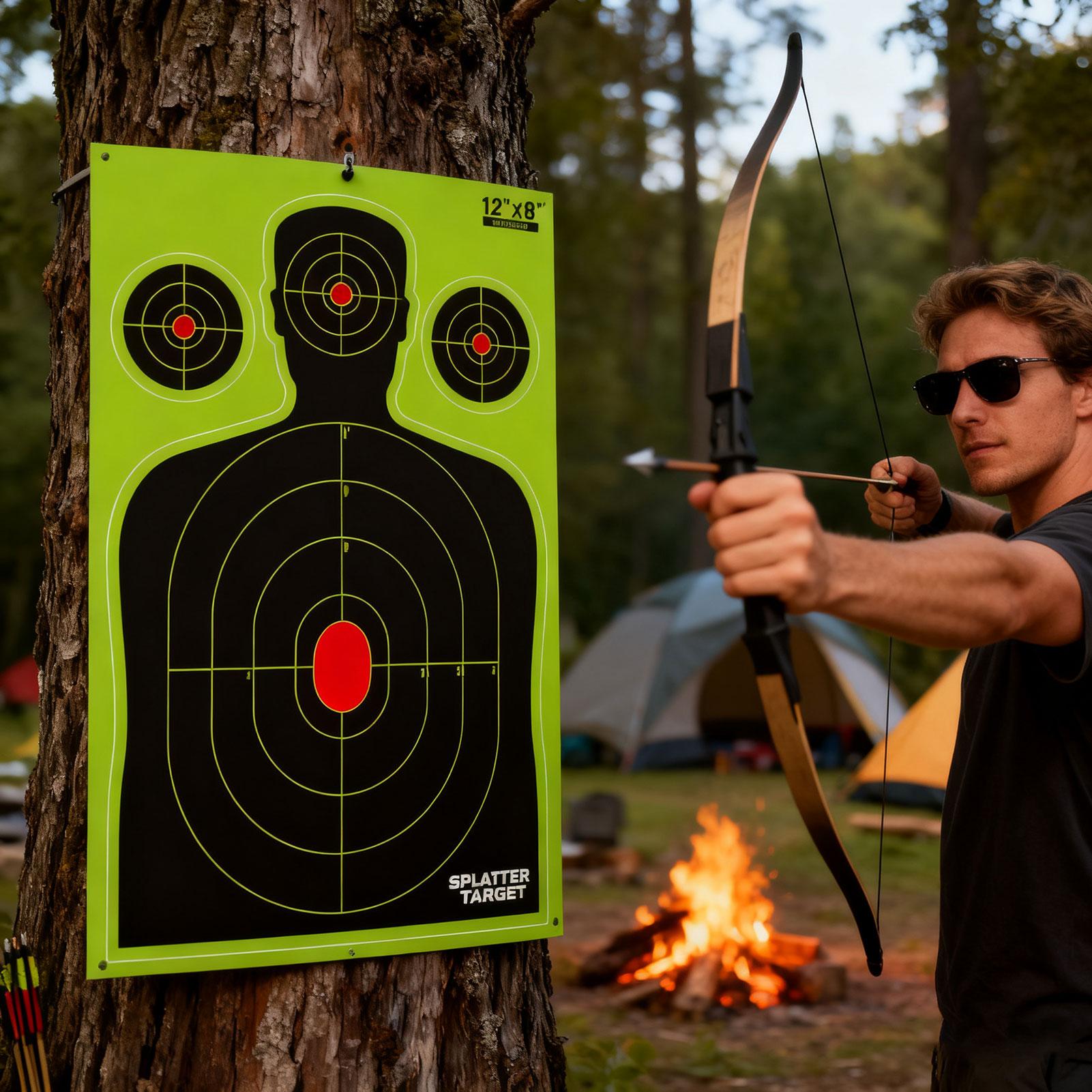 Target Stickers 10 Pieces 18x12 Inch Splatter Targets High Visibility Shots Paper for Outdoor Practice Competition Daily arancione