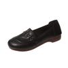 Comfortable and not tired feet, retro soft-soled single shoes for women's 2025 autumn new one-pedal flat-soled round-headed mother small leather shoes