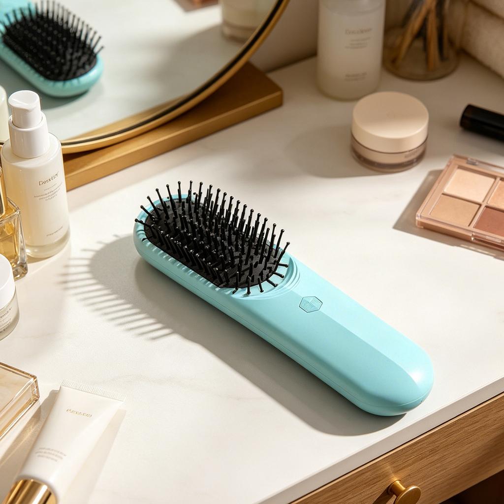 Cordless Straightening Hair Brush, Portable Cushion Brush for Smoothing and Massage