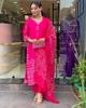 Indisk pakistansk designer Kurta Pant Dupatta Sett Bollywood Top Tunika Kurti Salwar Kameez