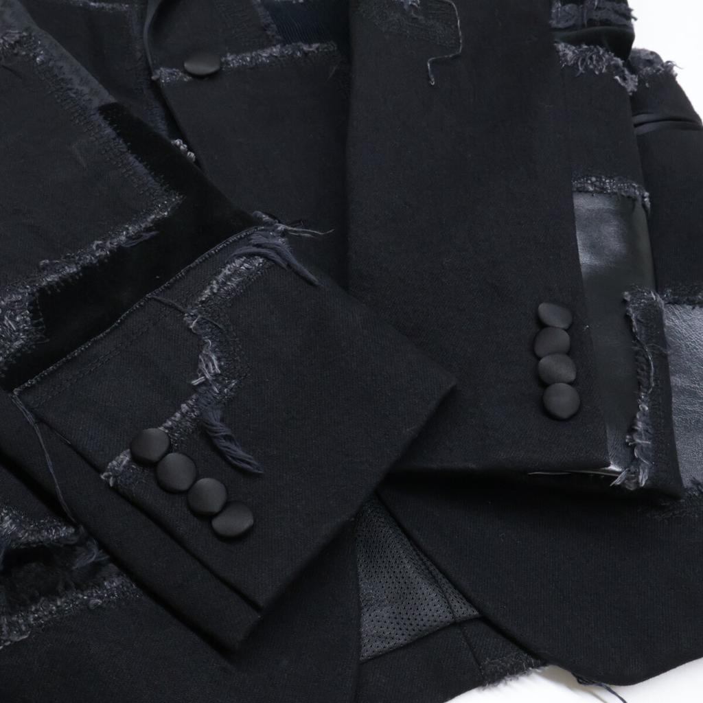 JUNYA WATANABE MAN Excellent condition 25 Stainless Steel AD2024 WO-J033 Dress-up Denim Patchwork Tailored Jacket L blackUsed