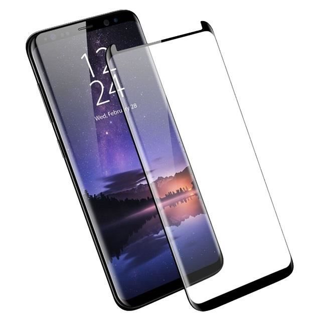 Film de protection - Toproduits® - Samsung Galaxy S9 - Verre trempé incurvé - Coque de protection - Noir