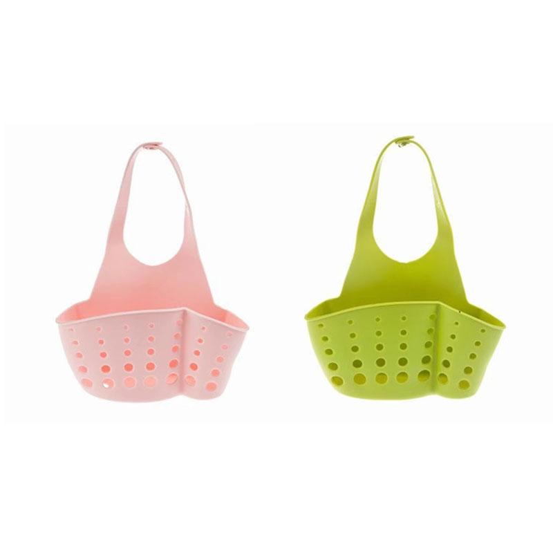1/2/3pcs Home Storage Drain Basket Kitchen Sink Holder Adjustable Soap Sponge Shlf Hanging Drain Basket Bag Kitchen Accessories