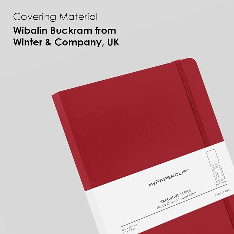 myPAPERCLIP Executive Series Notebook, Large (165 X 241 Mm, 6.5 X 9.5 In.) Plain, ESX192L-P Red