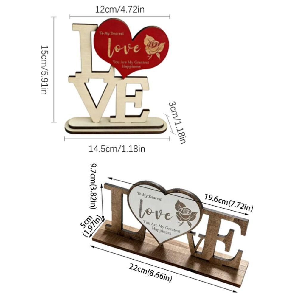 Handicraft Wooden Ornament Love Platform Commemorative Gift Wooden Letter Set Wooden Material Home Decoration Wooden Crafts