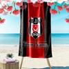 Name Personalisiertes Besiktas Motiv Strandtuch, Großes Weiches Schnelltrocknendes Handtuch für Strand Camping Schwimmen