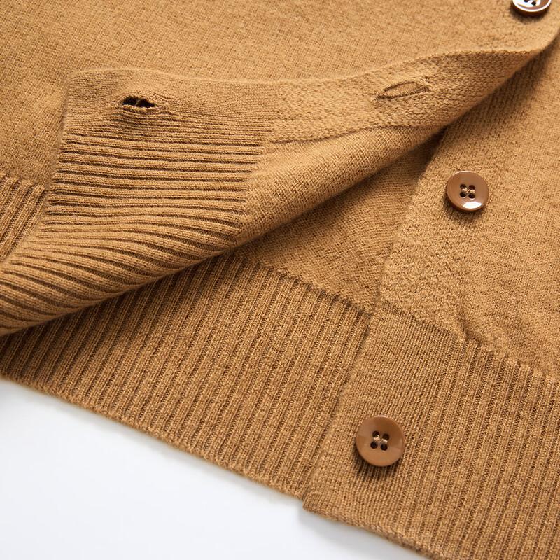 Snowforte Women's Pure Wool Crew Neck Knit Cardigan