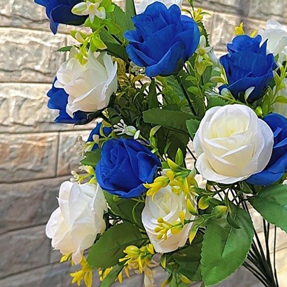 Large 18-Head Rose Bouquet for Living Room or Wedding Decor – Silk & Plastic Arrangement