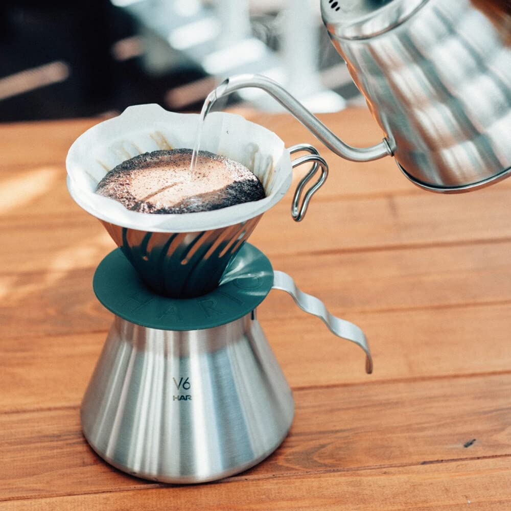 HARIO V60 Metal Made in Dripper, 1-4 Cups, Silver, Japan, O-VDM-02-HSV