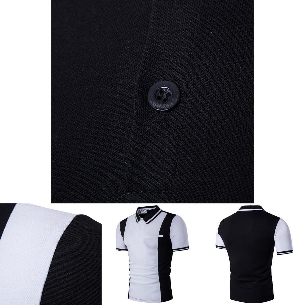 Premium Quality Summer Men's Stylish Casual T-shirts Slim Fit Short Sleeve Polo Shirt Tops Perfect For Everyday Wear