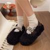Korean version of leopard print cotton shoes, fluffy shoes for women in autumn and winter 2025, new models for outer wear, velvet to keep warm, and a 