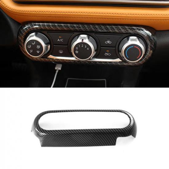 Carbon Fiber Air Conditioning Switch Frame Cover Trim For Nissan Kicks 2017-2022