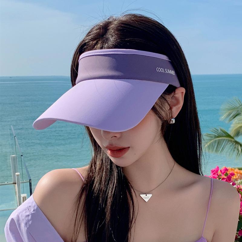 Peaked cap women's spring summer empty top hat versatile fashion trendy sun hat sunshade sunscreen leisure sports sun hat