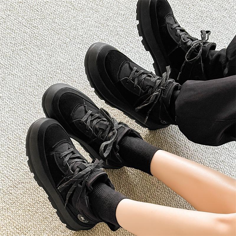 3393 Tooling Martin boots men's and women's height-increasing couple's autumn and winter outdoor hiking boots retro high-top shoes