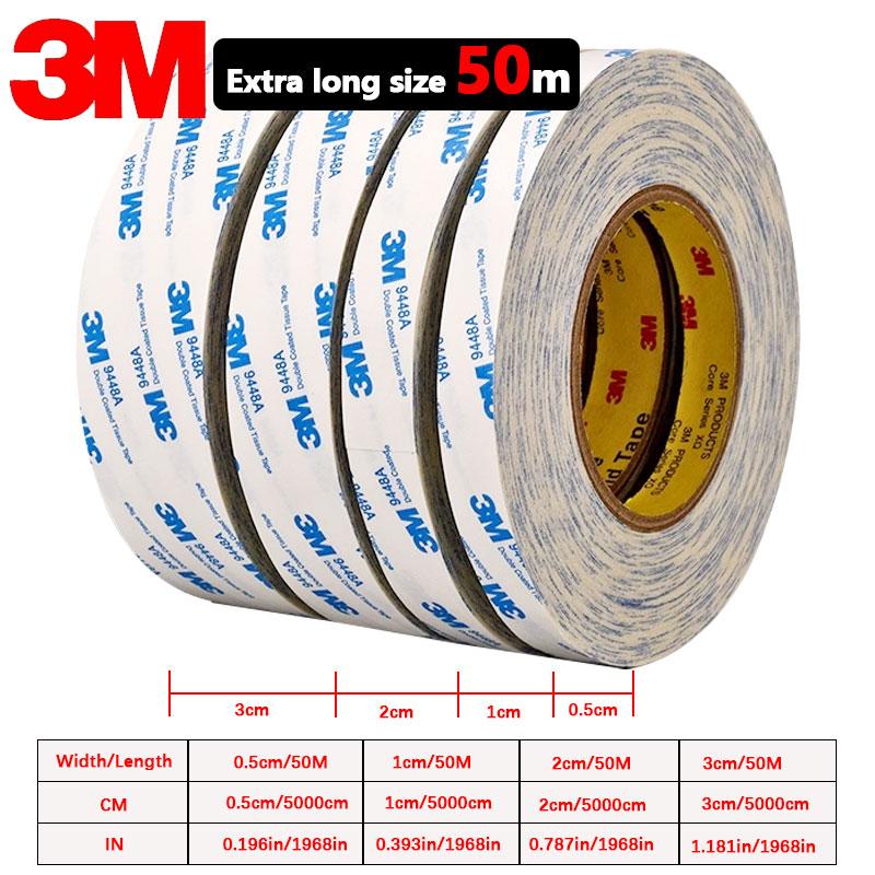 Adhésif Double Face 3M 9448A, Adhésif 3M Blanc Ultra Fin, Haute Viscosité, Fixe, Fort, Sans Trace, Haute Température