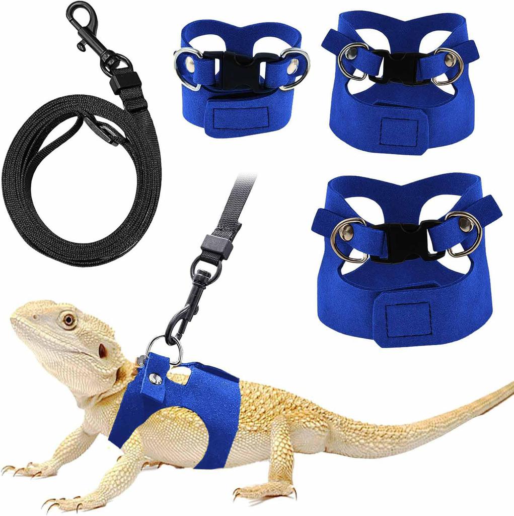 Bearded Dragon Adjustable Leather Harness & Leash Set