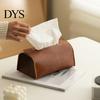 Sturdy Leather Box PU Tissue Box, Foldable Retro Style Holder, Storage Organizer Decorative Desktop Organizer, for Office Desk Home Car Decor