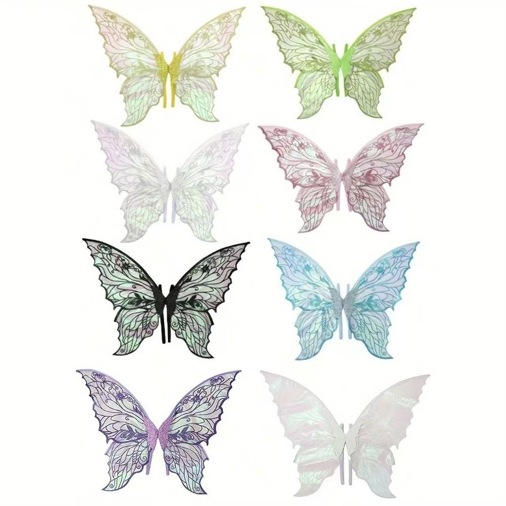 Sparkling Wings Wreath Elf Ear Set Foldable Fairy Cosplay Set Butterfly Wings Set  Themed Party