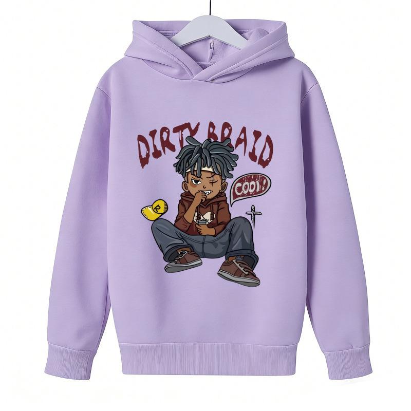 Boys  Cartoon Print Unisex Hoodie - American Street Style, Spring/Autumn 130 cm