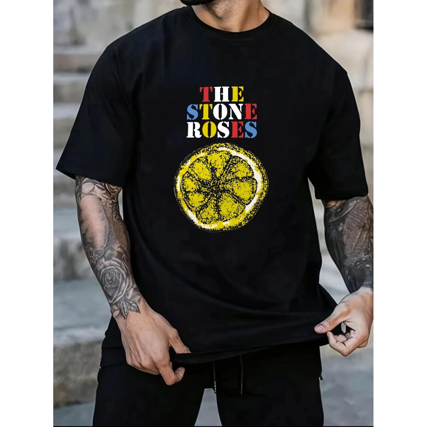 

Athletic with Geometric pattern-100% cotton summer short sleeve O-neck casual printed men s T-shirt S чёрный