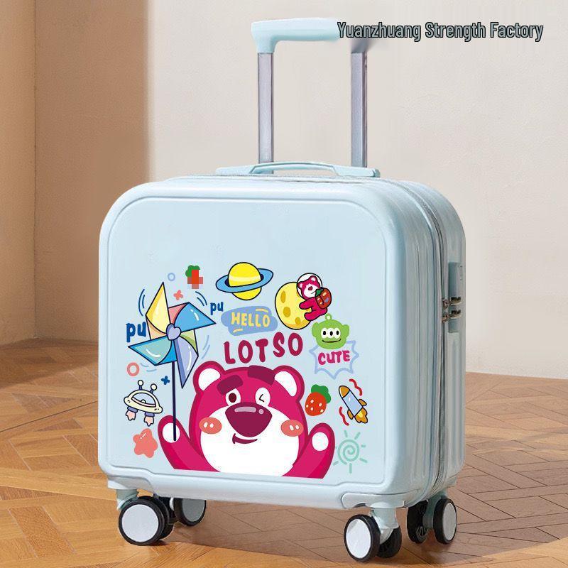 Children's Cartoon Carry-on Suitcase for Boys & Girls, Small Trolley with Password Lock